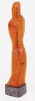 Löffler Béla (1906-1990): Női alak; faragott faszobor. Jelzett. / Bela Löffler: Female torso. Carved wood. Signed 39 cm