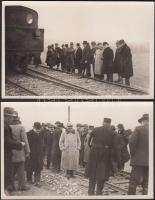 1935 Jelfy Gyula: Vasúti mintapálya bejárása, feliratozva, szerzői pecséttel, 2 db,9x14 cm