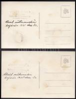 1935 Jelfy Gyula: Vasúti mintapálya bejárása, feliratozva, szerzői pecséttel, 2 db,9x14 cm