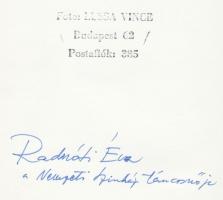 cca 1960-1970 Lussa Vince: Radnóti Éva a Nemzeti Színház táncosnője, vintage fotó, feliratozva, pecs...