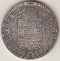 1881KB 1Ft Ag "Középcímer" T:2 ph