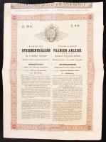 Budapest 1880. "Kamatozó Nyereménykölcsön Tisza és mellékfolyói szabályozására és Szeged város újjáépítésére" részkötvény osztr.értékű 100Ft-ról szelvényekkel T:III