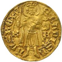 1458-1470. Aranyforint Au "I. Mátyás" K-A verdejel (3.59g) T:2 kis hajlás Hungary 1458-1470. Goldgulden Au "Matthias I" K-A mint mark (3.59g) C:XF fold Unger I.: 531.h, Huszár 674.