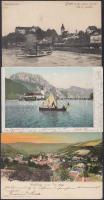 3 db régi, osztrák képeslap / 3 Austrian postcards: Weidling, Grein, Gmunden