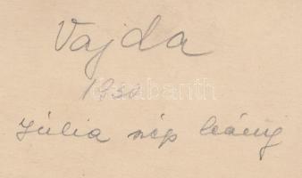 1930 Vajda: Júlia szép leány, vintage fotó Szentpál Olga tánccsoportjáról, feliratozva, 10x13 cm