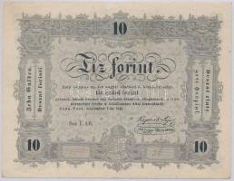 1848. 10Ft "Kossuth-bankó" T:II Adamo G111