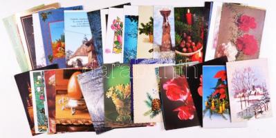 189 db modern motívum lap, reklám, folklór és üdvözlő lapok / 189 modern motive cards, advertisement...