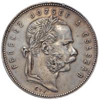 1869GYF 1Ft Ag "Ferenc József / Angyalos címer" Gyulafehérvár T:2,2- ph. Hungary 1869GYF Florin Ag "Franz Joseph / Coat arms with Angels" Alba Iulia C:aXF edge error Unger III.: 1463b., Huszár: 2137., Adamo M15.