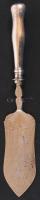 Tortalapát antik ezüst (Ag) nyéllel, rajta 1886-os, 13 latos bécsi ezüstjelzés /  Cake server with antique silver handle with Viennese 13/16 lothing (813) purity hallmark from 1886, 30cm, br: 133 gr