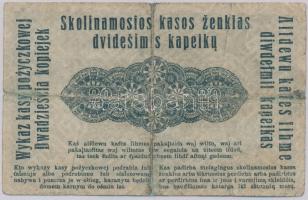 Litvánia/I. világháború/német megszállás/Darlehnskasse Ost, Posen 1916. 20k T:III
Lithuania /World W...