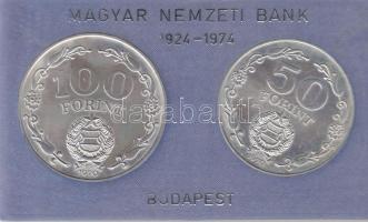 1970. 50Ft Ag + 100Ft Ag "Felszabadulás" pár T:BU Eredeti MNB plasztiktokban (kék)!