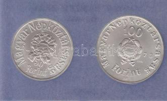 1973. 50Ft Ag + 100Ft Ag "Petőfi Sándor" pár T:1 Eredeti kék MNB plasztiktokban!