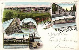 Sisak, Sissek, military barracks, litho