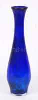 Kobalt kék buborékos üvegváza, hibátlan, m:37 cm