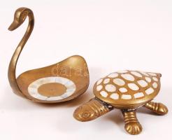 Réz teknős csont, réz hattyú gyöngyház berakással