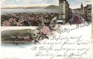 1896 Fiume, K.u.K. Marine Akademie, Corso, litho (cut)