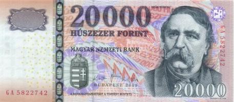 2009. 20.000Ft "GA" (4x) egymásutáni sorszámmal! T:I