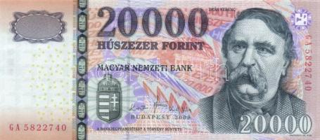 2009. 20.000Ft "GA" (4x) egymásutáni sorszámmal! T:I