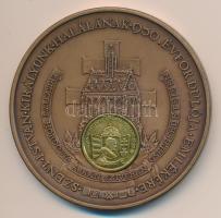 Bozó Gyula (1913-2004) 1988. "Szent Jobb országjárása-Szent István halálának 950. évfordulója" nagyalakú Br emlékérem (70mm) középen kisméretű aranyozott éremmel T:1