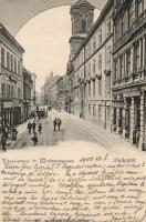 Budapest V. Váci utca, Mannheim Simon magán zálogháza, Luszt Sándor és Keszler József kereskedései; Divald Károly