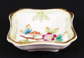 Herendi Viktória mintás mini tálka, kézzel festett, jelzett, hibátlan, 5×5 cm