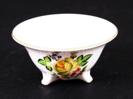 Herendi virág mintás mini tálka, kézzel festett, jelzett, hibátlan, m:4 cm, d:7 cm
