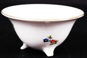 Herendi virág mintás mini tálka, kézzel festett, jelzett, hibátlan, m:4 cm, d:7 cm