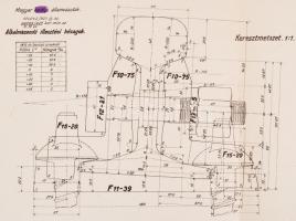 cca 1911-1940 Magyar Királyi Államvasutak által kiadott műszaki tervrajzok, 20 db.