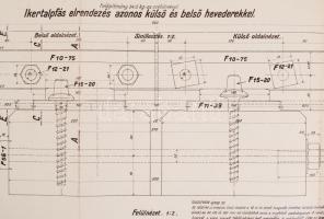 cca 1911-1940 Magyar Királyi Államvasutak által kiadott műszaki tervrajzok, 20 db