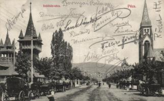 Pécs, Indóház utca; kiadja Fischer Ferencz (Rb)