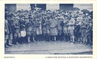 Keszthely, a sárgulók búcsúja a gazdasági akadémiától; a Balatoni Szövetség kiadása