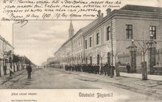 Pápa, Jókai utca; Kis Tivadar kiadása (ázott / wet damage)