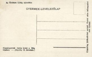 'Huszárgyerek itatja a lovát a Búg vizében' gyermek levelezőlap 10,5 cm x 6,5 cm, Érdekes ...