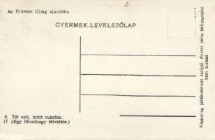 'A tél apó, mint cukrász. Egy főhadnagy felvétele' gyermek levelezőlap 10,5 cm x 7 cm, Érd...