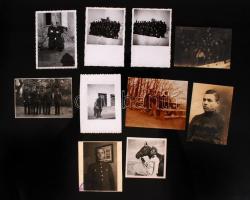 cca 1917-1943 Katonákat ábrázoló fotók, köztük színezett képek, 22 db, 6x6 cm és 13x8 cm közötti mér...