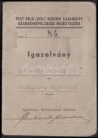 1948 Budapest, Pest-Pilis-Solt-Kiskun vármegye Szabadművelődési felügyelője által kiállított fénykép...