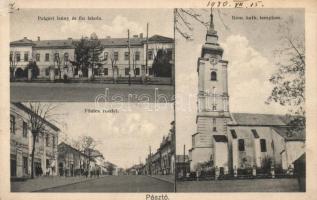 Pásztó, Katolikus templom, polgári iskola, mozi; Tury István kiadása (r)