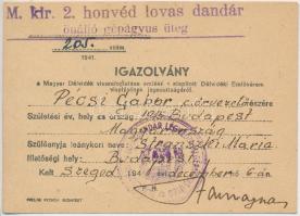1938-1945. Pécsi Gábor őrvezető "Tűzkereszt", "Erdélyi Emlékérem", "Délvidé...