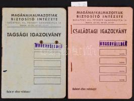 1948 Bp., Magánalkalmazottak Biztosító Intézete által kiadott fényképes tagsági és családtagi igazolvány.