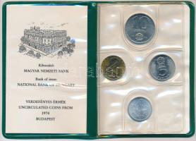 1974. 2f-10Ft 9kklf "Magyar Népköztársaság" forgalmi érméi zöld műbőrtokban T:1 Adamo FO7.1