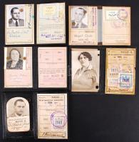 1931-1962 Magyar Királyi Államvasutak és a Magyar Államvasutak által kiállított kedvezményre jogosító, arcképes igazolványok, 5 db.