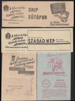 1949-1950 Rádió előfizetési nyugták különféle reklámokkal, 6 db