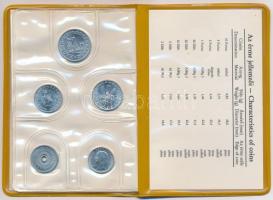 1976. 2f-10Ft 9klf "Magyar Népköztársaság" forgalmi érméi karamel műbőrtokban T:1
Adamo FO...