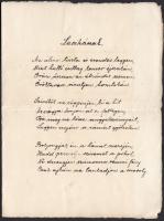 1904 Rákoskeresztúr, Szerelmes vers Margaret Mill bécsi papírgyárának vízjeles merített papírján.
