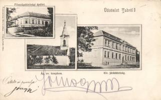 Tab, Főszolgabíróság, evangélikus templom, járásbíróság; Österreicher Mór kiadása