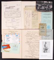 cca 1920-1950 Okmány hagyaték tétel, igazolványokkal, bizonyítványokkal