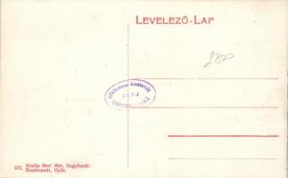 Tét, Evangélikus templom, Gestetner Lipót áruháza, takarékpénztár; kiadja Berl Mór, floral