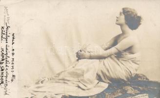 Erotic postcard, lady (EK)