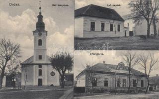 Ordas, Református templom, paplak, községháza