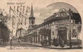 Budapest IV. Újpest, István tér, Kriszt József kereskedése; Schön Bernát kiadása